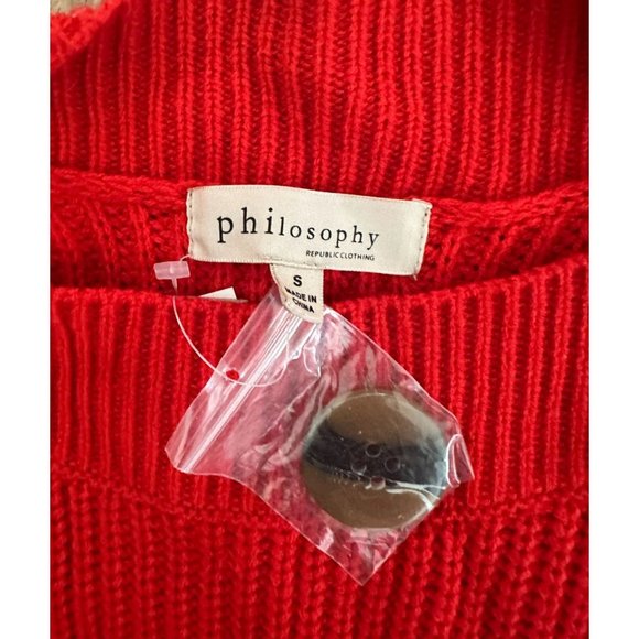 PHILOSOPHY Red Knit Button Detail Sweater Size Small NEW - Picture 6 of 6